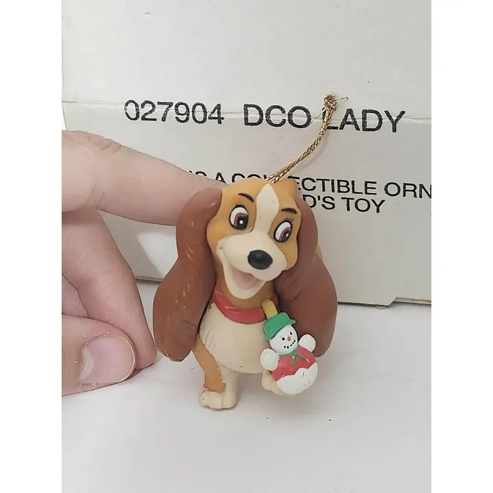 Vintage Disney Lady and the Tramp Christmas Ornament Pair Boxed Tree Set